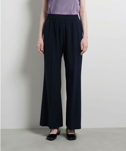 LANVIN en Bleu(ランバンオンブルー)の「ストレッチツイルフレアゴムパンツ(その他パンツ・レディース・ネイビー/ブラック・38/36)」の1枚目の写真