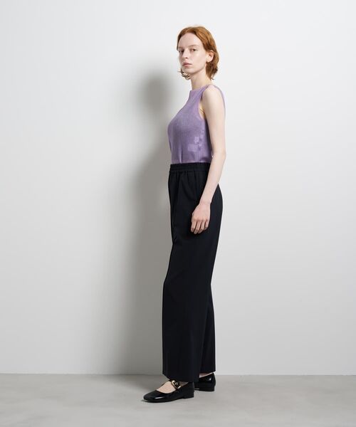 LANVIN en Bleu(ランバンオンブルー)の「ストレッチツイルフレアゴムパンツ(その他パンツ・レディース・ネイビー/ブラック・38/36)」の4枚目の写真