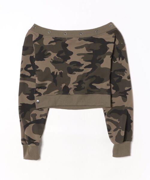 Ritzy(リッツィー)の「2WAYカモフラージュ クロップドオフショルスウェット(スウェット・レディース・カーキ・M/L)」の7枚目の写真