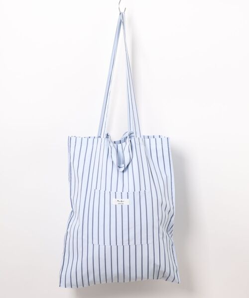 MIRROR STOKE(ミラーストーク)の「【ZOZO限定】《大容量》【2way/A4サイズ収納可能】MS LOGO STRIPE TOTE BAG/エムエスロゴストライプトートバッグ(トートバッグ・レディース・ベージュ/グリーン/ピンク/ブルー・FREE)」の5枚目の写真