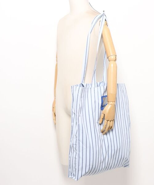 MIRROR STOKE(ミラーストーク)の「【ZOZO限定】《大容量》【2way/A4サイズ収納可能】MS LOGO STRIPE TOTE BAG/エムエスロゴストライプトートバッグ(トートバッグ・レディース・ベージュ/グリーン/ピンク/ブルー・FREE)」の8枚目の写真