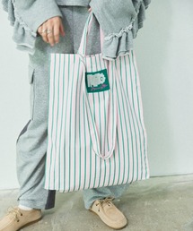 MIRROR STOKE（ミラーストーク）の「【ZOZO限定】《大容量》【2way/A4サイズ収納可能】MS  LOGO STRIPE TOTE BAG/エムエスロゴストライプトートバッグ（トートバッグ）」