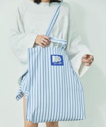 MIRROR STOKE（ミラーストーク）の「【ZOZO限定】《大容量》【2way/A4サイズ収納可能】MS  LOGO STRIPE TOTE BAG/エムエスロゴストライプトートバッグ（トートバッグ）」