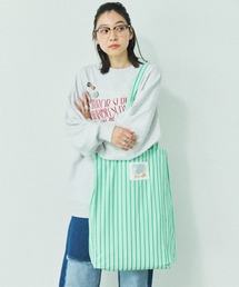 MIRROR STOKE（ミラーストーク）の「【ZOZO限定】《大容量》【2way/A4サイズ収納可能】MS  LOGO STRIPE TOTE BAG/エムエスロゴストライプトートバッグ（トートバッグ）」