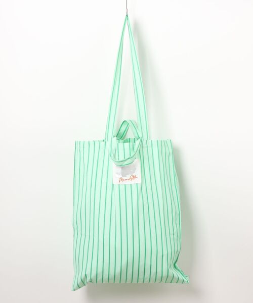 MIRROR STOKE(ミラーストーク)の「【ZOZO限定】《大容量》【2way/A4サイズ収納可能】MS LOGO STRIPE TOTE BAG/エムエスロゴストライプトートバッグ(トートバッグ・レディース・ベージュ/グリーン/ピンク/ブルー・FREE)」の19枚目の写真