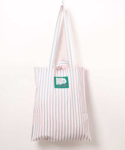 MIRROR STOKE(ミラーストーク)の「【ZOZO限定】《大容量》【2way/A4サイズ収納可能】MS LOGO STRIPE TOTE BAG/エムエスロゴストライプトートバッグ(トートバッグ・レディース・ベージュ/グリーン/ピンク/ブルー・FREE)」の20枚目の写真