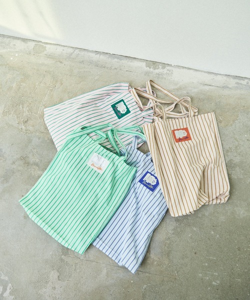 MIRROR STOKE(ミラーストーク)の「【ZOZO限定】《大容量》【2way/A4サイズ収納可能】MS LOGO STRIPE TOTE BAG/エムエスロゴストライプトートバッグ(トートバッグ・レディース・ベージュ/グリーン/ピンク/ブルー・FREE)」の17枚目の写真