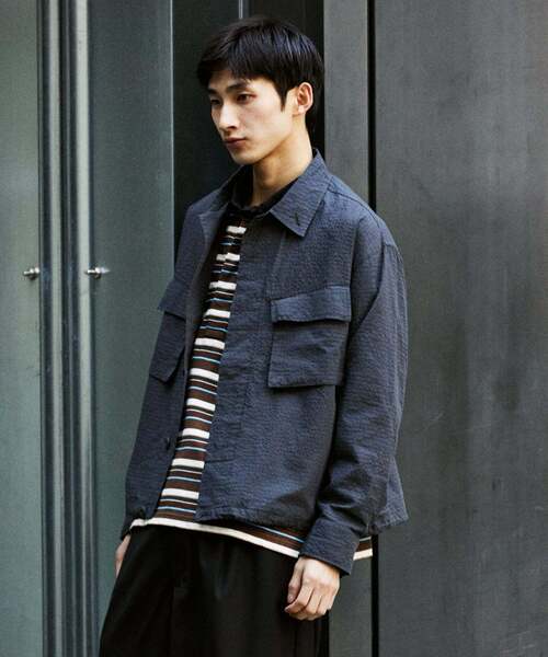 JOURNAL STANDARD（ジャーナルスタンダード）の「T/C サッカー ファティーグ ジャケット（その他アウター・メンズ・グレー/スミクロ/ネイビー/ブラウン・MEDIUM/LARGE）」の14枚目の写真