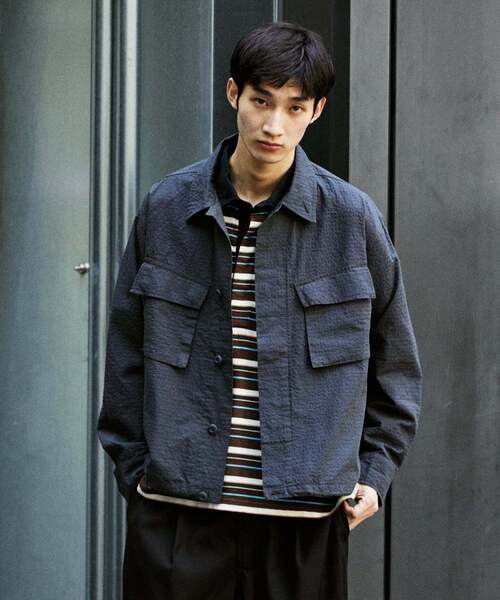 JOURNAL STANDARD（ジャーナルスタンダード）の「T/C サッカー ファティーグ ジャケット（その他アウター・メンズ・グレー/スミクロ/ネイビー/ブラウン・MEDIUM/LARGE）」の15枚目の写真