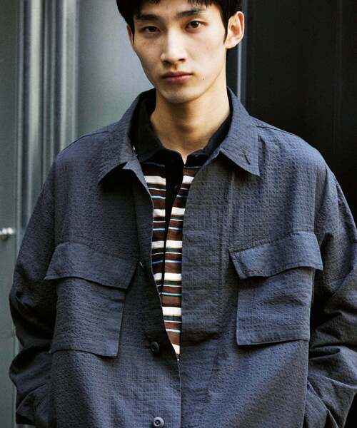 JOURNAL STANDARD（ジャーナルスタンダード）の「T/C サッカー ファティーグ ジャケット（その他アウター・メンズ・グレー/スミクロ/ネイビー/ブラウン・MEDIUM/LARGE）」の17枚目の写真