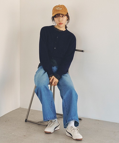 studio CLIP（スタディオクリップ）の「【daily CLIP】ループヤーンクロスボタンカーディガン（カーディガン/ボレロ・レディース・オフホワイト/ネイビー・FREE）」の10枚目の写真