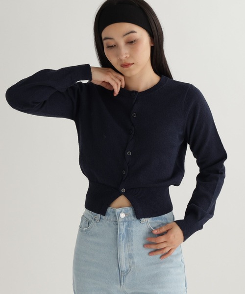 studio CLIP（スタディオクリップ）の「【daily CLIP】ループヤーンクロスボタンカーディガン（カーディガン/ボレロ・レディース・オフホワイト/ネイビー・FREE）」の13枚目の写真