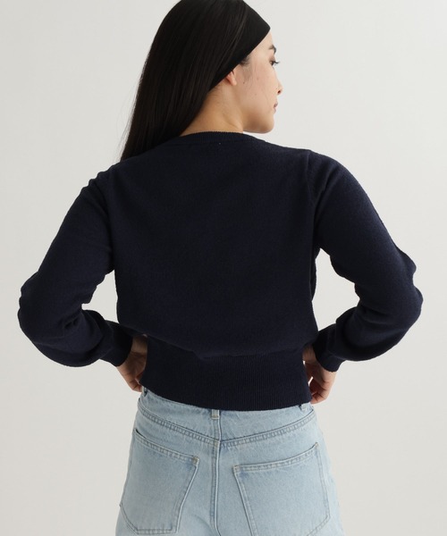 studio CLIP（スタディオクリップ）の「【daily CLIP】ループヤーンクロスボタンカーディガン（カーディガン/ボレロ・レディース・オフホワイト/ネイビー・FREE）」の15枚目の写真
