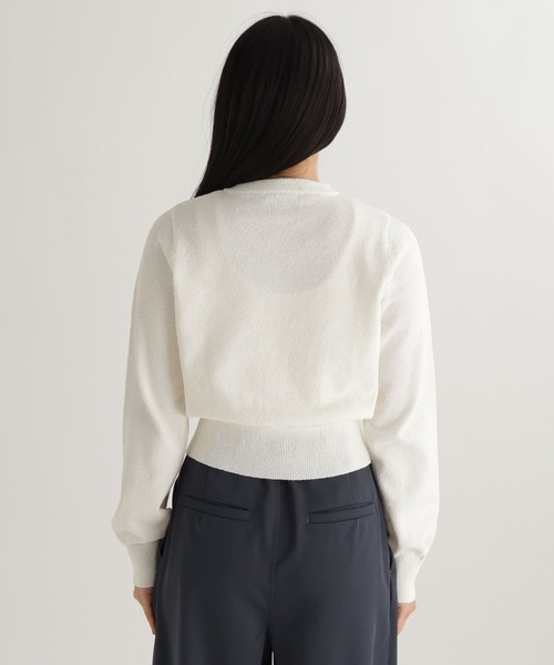studio CLIP（スタディオクリップ）の「【daily CLIP】ループヤーンクロスボタンカーディガン（カーディガン/ボレロ・レディース・オフホワイト/ネイビー・FREE）」の22枚目の写真