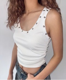 Jelly moo（ジェリームー）の「【 Jelly moo / ジェリームー 】 メタルアイレット リブタンク（タンクトップ）」