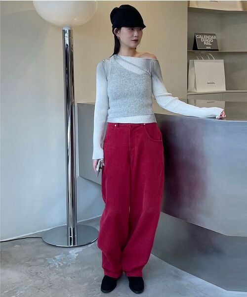 DIAGONAL(ダイアゴナル)の「ADJUSTABLE CORD TROUSERS (red)(その他パンツ・レディース・その他・SMALL/MEDIUM)」の7枚目の写真