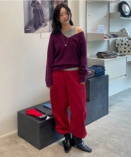 DIAGONAL(ダイアゴナル)の「ADJUSTABLE CORD TROUSERS (red)(その他パンツ・レディース・その他・SMALL/MEDIUM)」の6枚目の写真