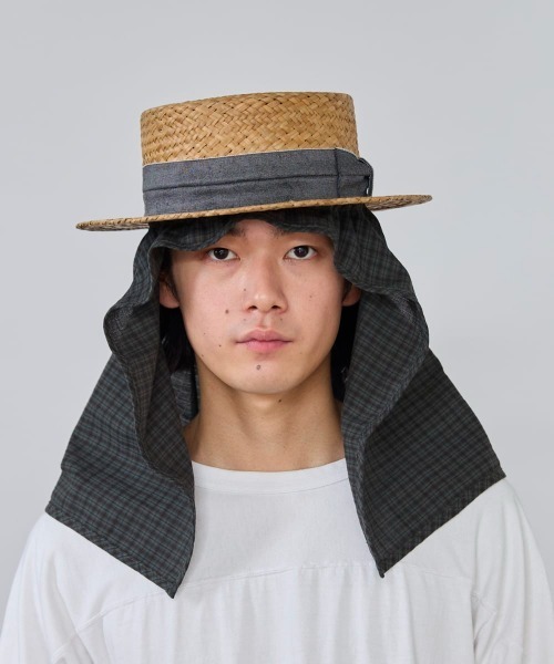 OVERRIDE(オーバーライド)の「OVERRIDE DOBBY PLAID HAT SHADE / オーバーライド(その他ヘアアクセサリー・メンズ・グリーン/ベージュ/ブルー・ONE SIZE)」の7枚目の写真