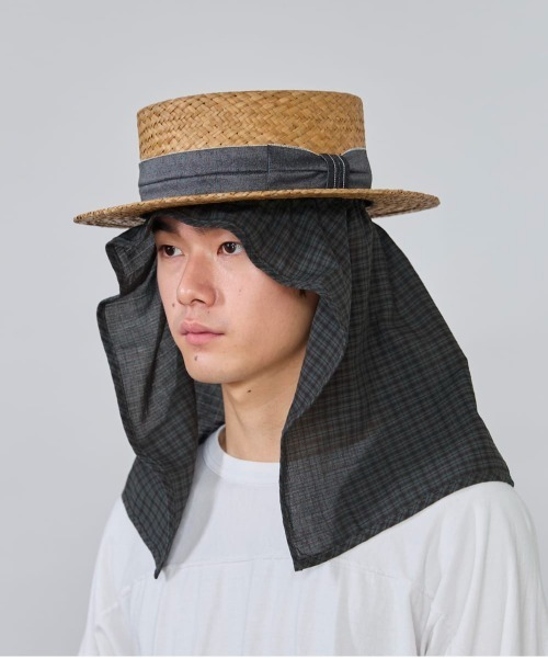OVERRIDE(オーバーライド)の「OVERRIDE DOBBY PLAID HAT SHADE / オーバーライド(その他ヘアアクセサリー・メンズ・グリーン/ベージュ/ブルー・ONE SIZE)」の6枚目の写真