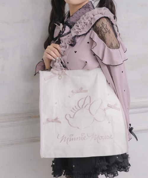 セール】【Disney collection by ROJITA】ミニー刺繍トートバッグ