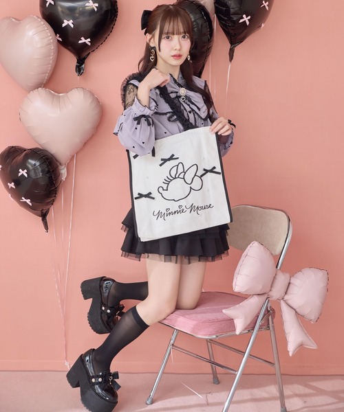 ROJITA(ロジータ)の「【Disney collection by ROJITA】ミニー刺繍トートバッグ(トートバッグ・レディース・ブラック/ピンク・FREE)」の3枚目の写真