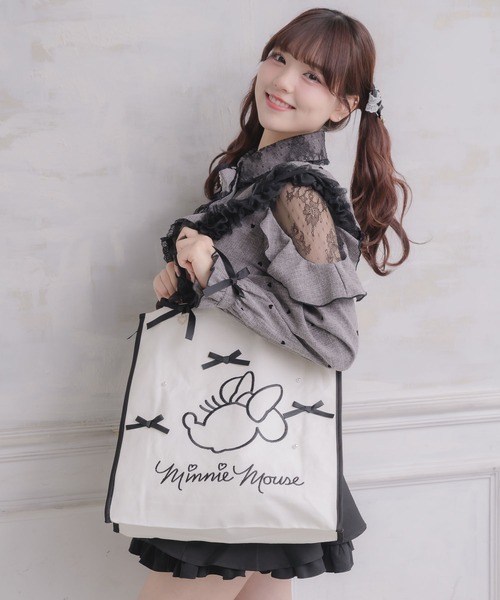 ROJITA(ロジータ)の「【Disney collection by ROJITA】ミニー刺繍トートバッグ(トートバッグ・レディース・ブラック/ピンク・FREE)」の15枚目の写真