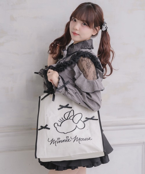 ROJITA(ロジータ)の「【Disney collection by ROJITA】ミニー刺繍トートバッグ(トートバッグ・レディース・ブラック/ピンク・FREE)」の16枚目の写真
