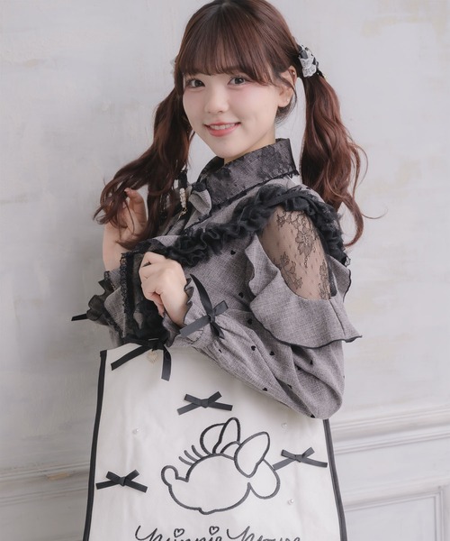 ROJITA(ロジータ)の「【Disney collection by ROJITA】ミニー刺繍トートバッグ(トートバッグ・レディース・ブラック/ピンク・FREE)」の9枚目の写真