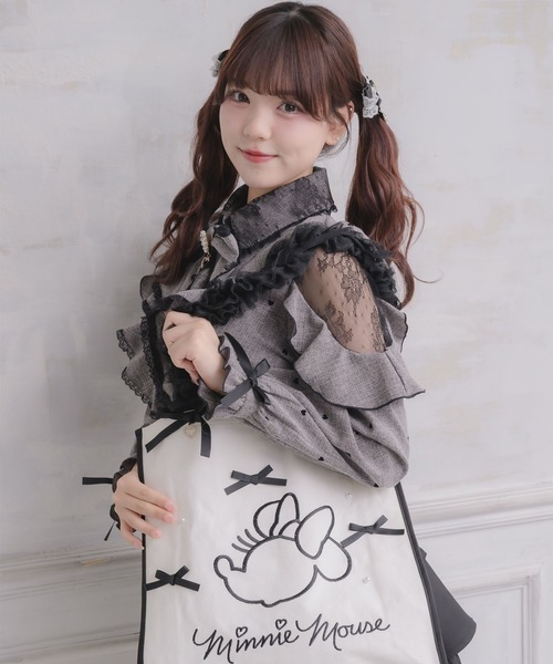 ROJITA(ロジータ)の「【Disney collection by ROJITA】ミニー刺繍トートバッグ(トートバッグ・レディース・ブラック/ピンク・FREE)」の10枚目の写真