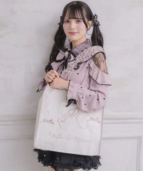 ROJITA(ロジータ)の「【Disney collection by ROJITA】ミニー刺繍トートバッグ(トートバッグ・レディース・ブラック/ピンク・FREE)」の14枚目の写真