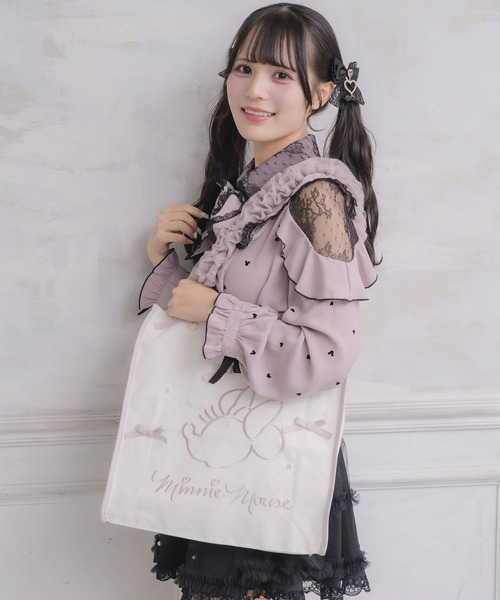 ROJITA(ロジータ)の「【Disney collection by ROJITA】ミニー刺繍トートバッグ(トートバッグ・レディース・ブラック/ピンク・FREE)」の12枚目の写真