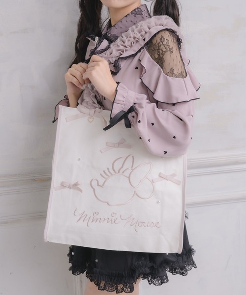 ROJITA(ロジータ)の「【Disney collection by ROJITA】ミニー刺繍トートバッグ(トートバッグ・レディース・ブラック/ピンク・FREE)」の11枚目の写真