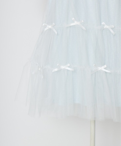 Lolime by mellfy memory(ロリミー バイ メルフィーメモリー)の「Tulle tiered T-shirt mini one piece(ワンピース・レディース・ベビーピンク/ブルー/ピンク/サックスブルー・FREE)」の18枚目の写真