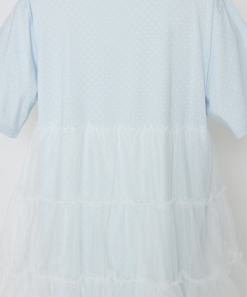Lolime by mellfy memory(ロリミー バイ メルフィーメモリー)の「Tulle tiered T-shirt mini one piece(ワンピース・レディース・ベビーピンク/ブルー/ピンク/サックスブルー・FREE)」の20枚目の写真