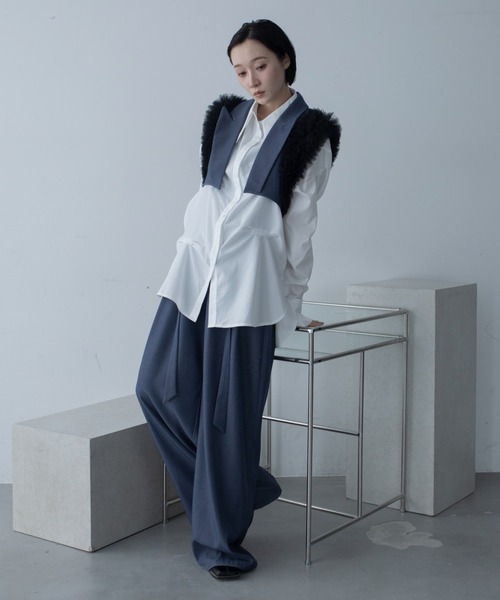 VACANCY(ヴァカンシー)の「アミコミワイドスラックスパンツ/SETUP(スラックス・レディース・ブルー/ブラック・LARGE/MEDIUM/SMALL)」の19枚目の写真