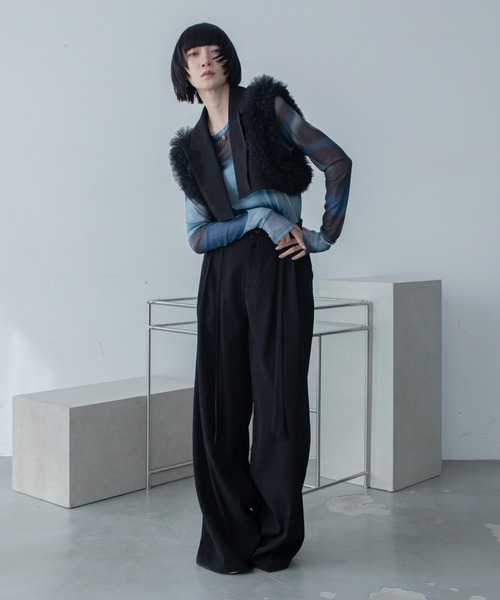 VACANCY(ヴァカンシー)の「アミコミワイドスラックスパンツ/SETUP(スラックス・レディース・ブルー/ブラック・LARGE/MEDIUM/SMALL)」の21枚目の写真