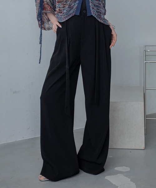 VACANCY(ヴァカンシー)の「アミコミワイドスラックスパンツ/SETUP(スラックス・レディース・ブルー/ブラック・LARGE/MEDIUM/SMALL)」の4枚目の写真