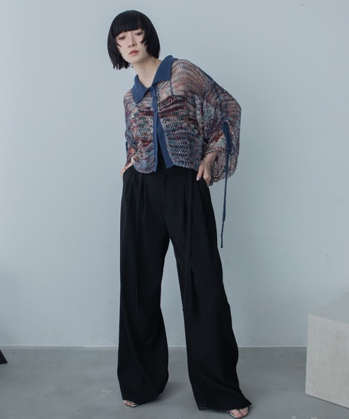 VACANCY(ヴァカンシー)の「アミコミワイドスラックスパンツ/SETUP(スラックス・レディース・ブルー/ブラック・LARGE/MEDIUM/SMALL)」の7枚目の写真