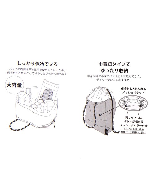 LAKOLE(ラコレ)の「ロープハンドル保冷バッグ / 638253(エコバッグ/サブバッグ・レディース・グレー/ブラック・FREE)」の15枚目の写真