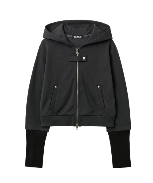 RENSE（レンセ）の「Contrast Hoodie Zip-Up Charcoal（パーカー・レディース・その他・OS）」の3枚目の写真