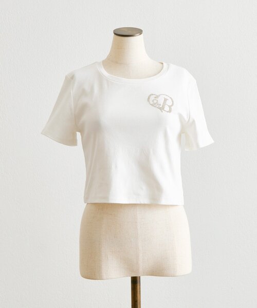 OLIVE des OLIVE（オリーブデオリーブ）の「【Belle Charme】Glitter Logo Crop Tee（Tシャツ/カットソー・レディース・ブラック/オフホワイト/ピンク・FREE）」の21枚目の写真