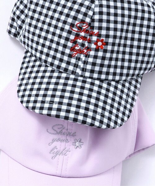 apres les cours(アプレレクール)の「【UVカット/接触冷感】後ろリボンロゴ刺繍キャップ(キャップ・キッズ・ラベンダー/チェック・58/54/50)」の7枚目の写真