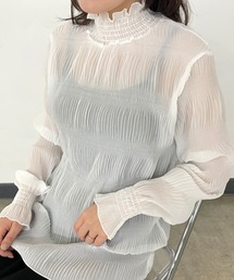 シフォンシャーリングブラウス