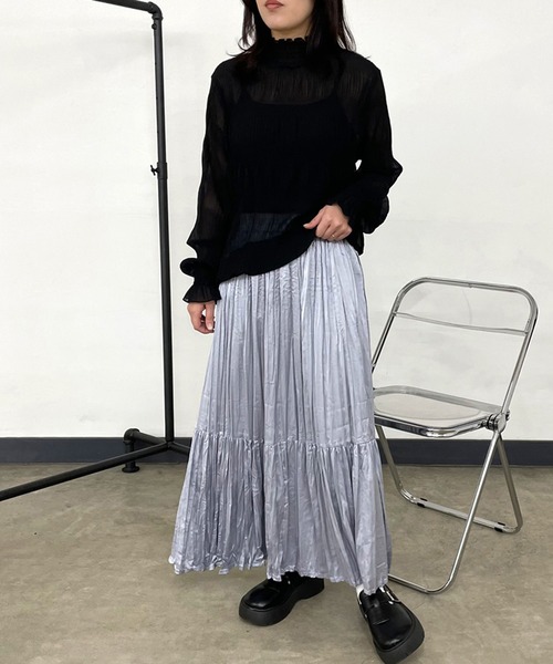 CRB（シーアールビー）の「シフォンシャーリングブラウス（シャツ/ブラウス・レディース・ブラック/オフホワイト/ベージュ・F）」の18枚目の写真