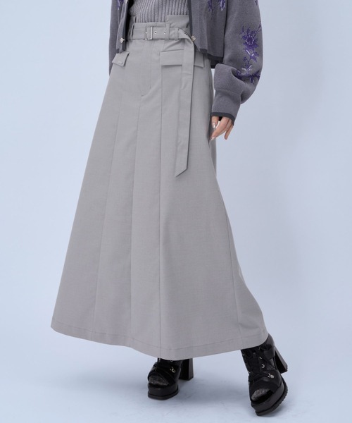 HARE（ハレ）の「CLEAR TEXTUREキリカエナロースカート(HARE)（スカート・レディース・ブラック/ブラウン/ライトグレー・FREE）」の3枚目の写真