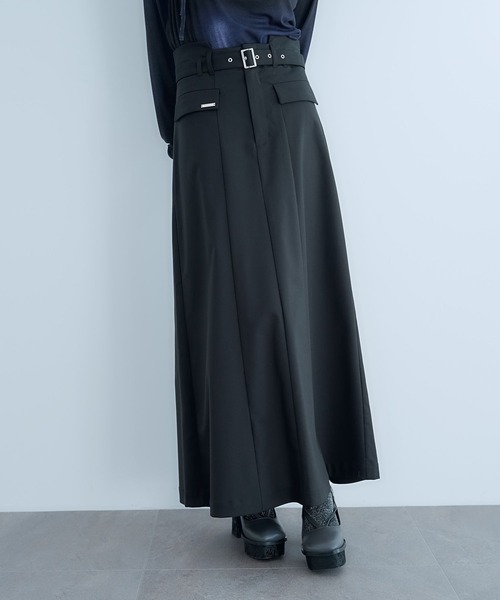 HARE（ハレ）の「CLEAR TEXTUREキリカエナロースカート(HARE)（スカート・レディース・ブラック/ブラウン/ライトグレー・FREE）」の2枚目の写真