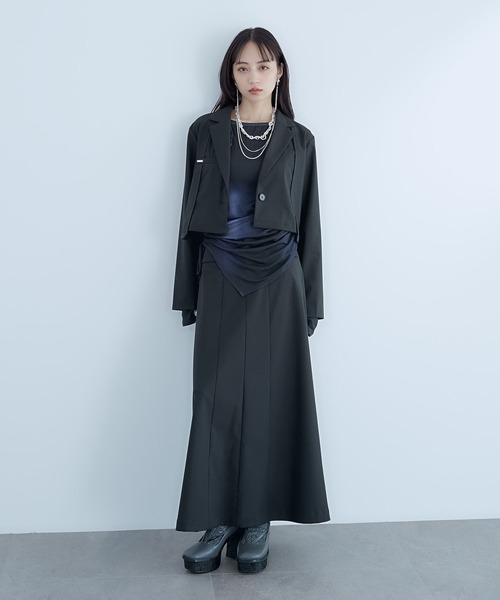 HARE（ハレ）の「CLEAR TEXTUREキリカエナロースカート(HARE)（スカート・レディース・ブラック/ブラウン/ライトグレー・FREE）」の4枚目の写真