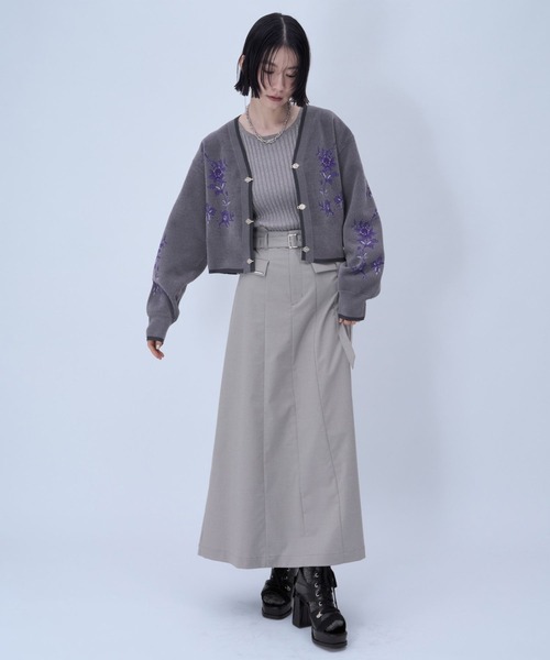 HARE（ハレ）の「CLEAR TEXTUREキリカエナロースカート(HARE)（スカート・レディース・ブラック/ブラウン/ライトグレー・FREE）」の6枚目の写真