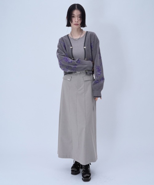 HARE（ハレ）の「CLEAR TEXTUREキリカエナロースカート(HARE)（スカート・レディース・ブラック/ブラウン/ライトグレー・FREE）」の7枚目の写真