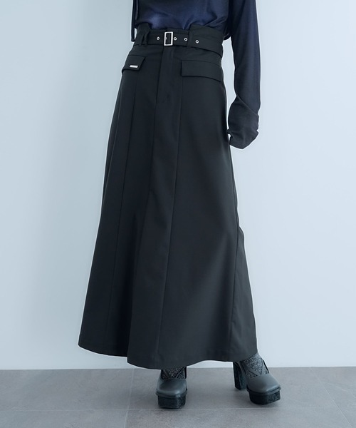 HARE（ハレ）の「CLEAR TEXTUREキリカエナロースカート(HARE)（スカート・レディース・ブラック/ブラウン/ライトグレー・FREE）」の11枚目の写真